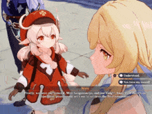 a screenshot of a video game with a girl named idya talking to another girl