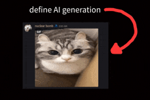 a picture of a cat with the words define al generation written below it