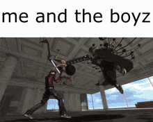 a video game with the words me and the boyz