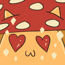 Heart Eyes Mushroom Cat GIF - Heart Eyes Mushroom Cat Mushroomcore GIFs
