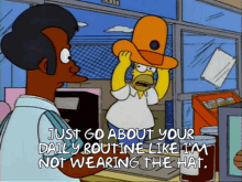 hidden camera fake hat homer the simpson daily routine