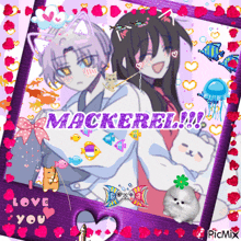 a picture of a boy and a girl with mackerel written on the top