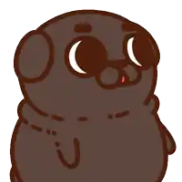 a cartoon drawing of a pug dog with its tongue hanging out