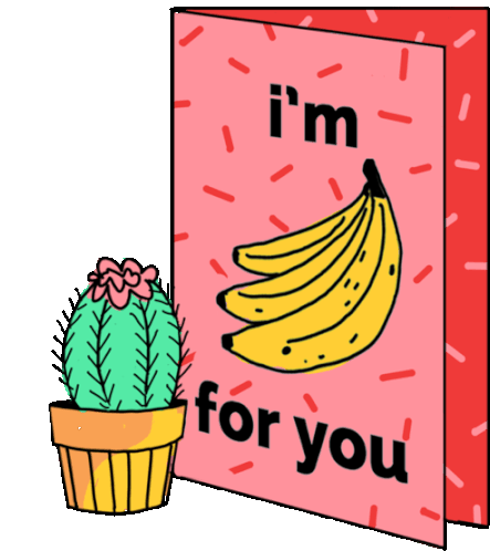 Card With I'M Bananas For You Text On It Sticker - Milo And Dax Banana Im Banana For You Stickers