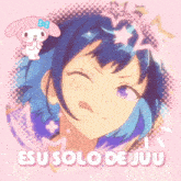 a picture of a girl with the words " esu solo de juju " on the bottom