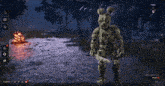 a screenshot of a video game called freddy fazbear 's pizza shows a bunny holding a knife