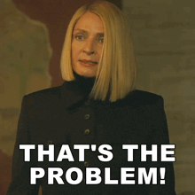 a woman says that 's the problem while wearing a black coat