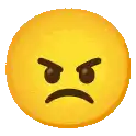 an angry emoji with a surprised look on its face