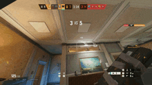 a screenshot of a video game with 3 vs 5