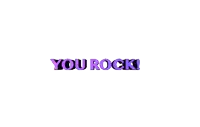 a white background with the words you rock in purple letters