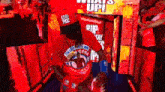 a man in a red shirt that says us me
