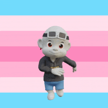 a cartoon character with a hoodie that says shot