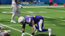 a football game is being played between the lac and the raiders