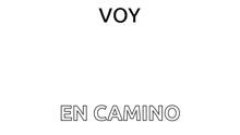 a black and white drawing of a car with the words voy en camino written below it