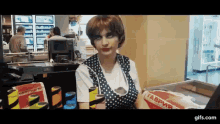 касса кассир выпускной цвет настроения синий киркоров GIF - Cash Register Cashier Parody GIFs