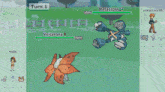 a screenshot of a video game shows two pokemon fighting each other one of which is volcarona