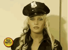 lady cop police nightstick bossy pizza shuttle