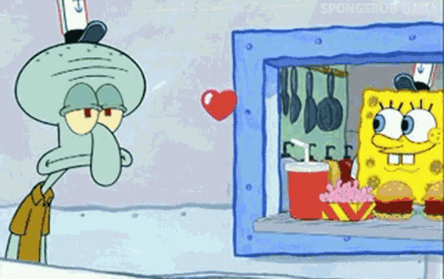 Squidward Heart Swallow GIFs