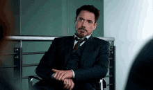 Tony Stark Civil War GIF - Tony Stark Civil War Sitting GIFs