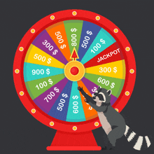 Raccoon With Wheel Spin Raccoon Spin The Wheel GIF - Raccoon With Wheel Spin Raccoon Spin The Wheel Raccoon Roulette GIFs