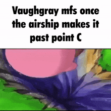 a picture of a flower with the words vaughgray mfs once the airship makes it past point c below it