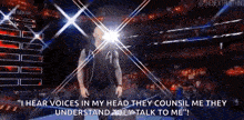 a man in a wrestling ring says i hear voices in my head they council me