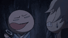 a cartoon character with a long tongue is making a funny face