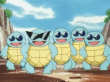 funny squad gang squirtle pokemon