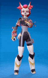 a cartoon character with a red haired head is holding a gun