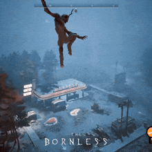 a video game called the bornless shows a man falling from the sky