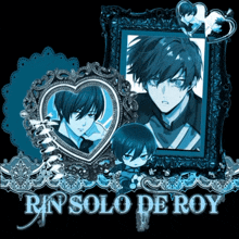 a picture of rin solo de roy with a heart shaped frame