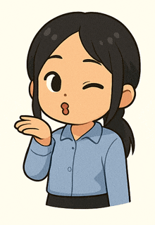 a cartoon drawing of a girl with the number 8 on her nose
