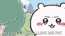 a cartoon bear is standing in front of a tree .