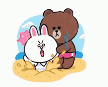 brown and cony beach funny