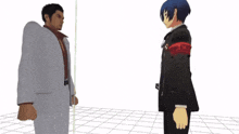 a man in a suit kicking another man in the knee