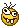 a pixel art illustration of a smiley face with a bee on it .