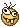 a pixel art illustration of a smiley face with a bee on it .