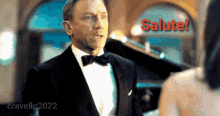 Salute Daniel Craig GIF - Salute Daniel Craig Ana De Armas GIFs