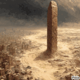 an aerial view of a destroyed city with pixiz written in the bottom right corner