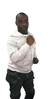 a man wearing a gray hoodie with the word gfuel on it