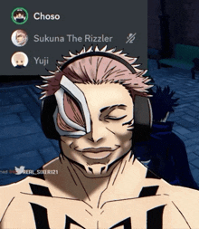 choso sukuna the rizzler yuji and real sixer121 are some of the names displayed on the screen