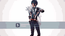three anime characters are standing next to each other with the words let 's wondershare filmora in the upper left corner