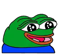 a green frog with big eyes and a blue shirt on