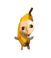 a cartoon drawing of a banana with a skeleton face