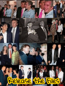 a collage of photos of people with the words release the files below them