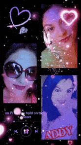 a collage of images of a woman with the name addy on the bottom