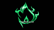 a green background with the words press start button at the bottom