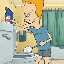 Cleaning The Toilet Beavis GIF - Cleaning The Toilet Beavis Mike Judge GIFs