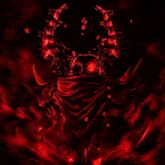 a drawing of a demon with a red light coming out of his mouth
