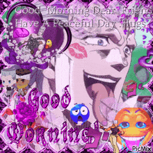 a picture of a man with his tongue out and the words " good morning dear friend "